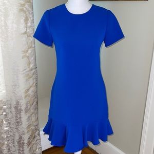 Shoshanna Cobalt Blue Textured Cap Sleeve Dress